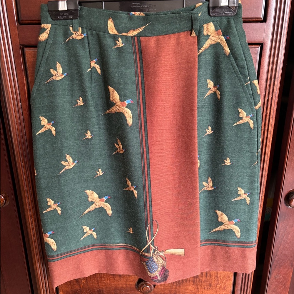 Gold and Tan Pencil Skirt Knee-Length Casual